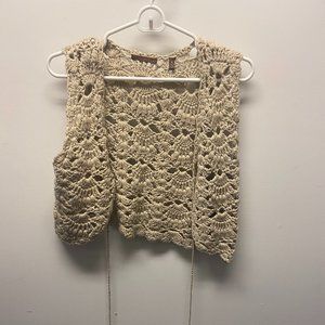Boho-style knitted vest